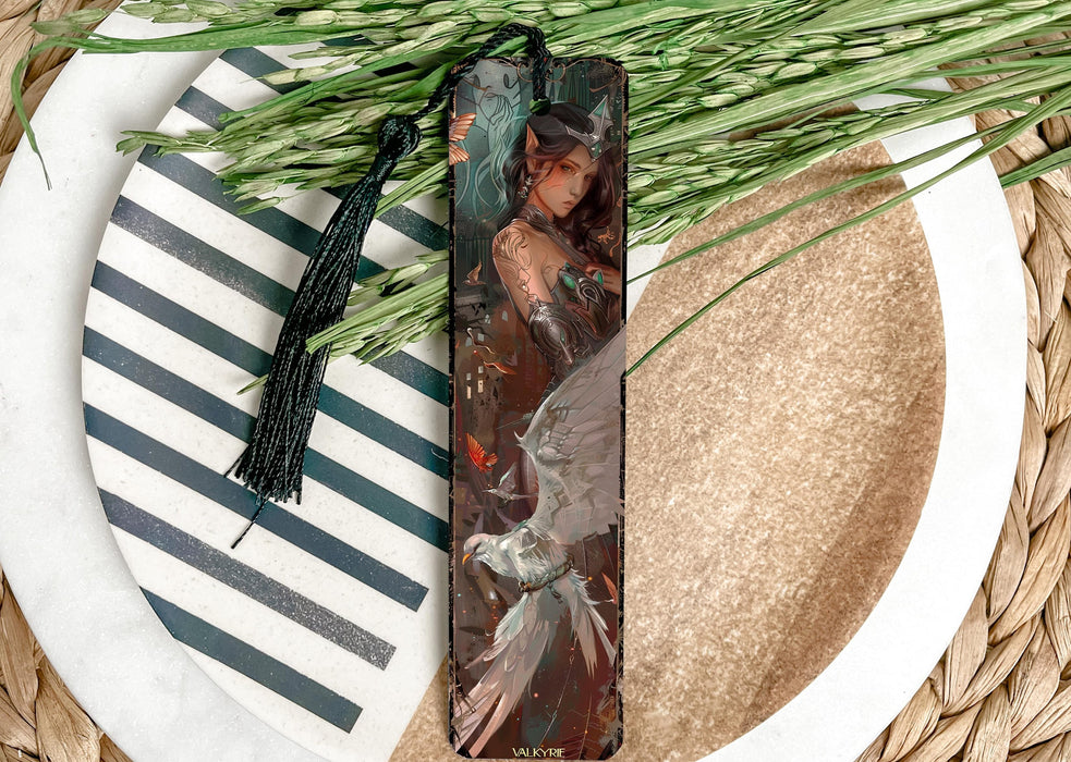 a bookmark with a picture of a woman on it