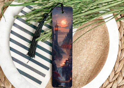 a bookmark with a picture of a castle on it