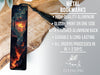 a bookmark with a picture of a fire and flames on it