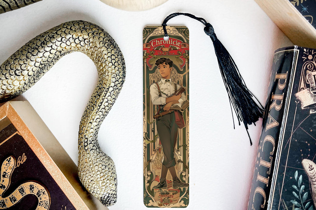 a bookmark with a picture of a man on it