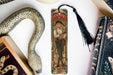 a bookmark with a picture of a man on it