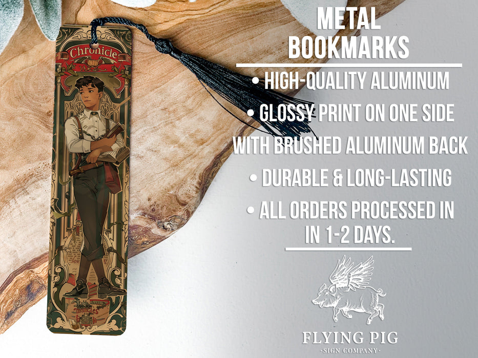 a bookmark with a picture of a boy on it
