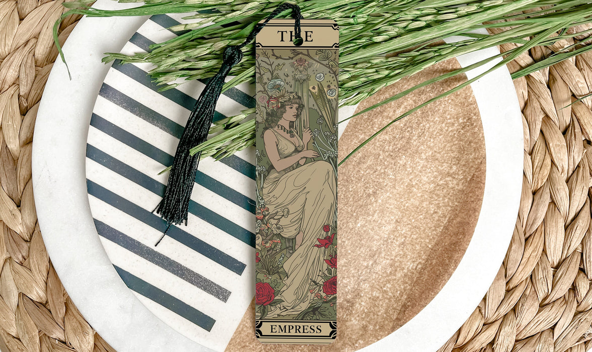 a bookmark with a picture of a woman on it