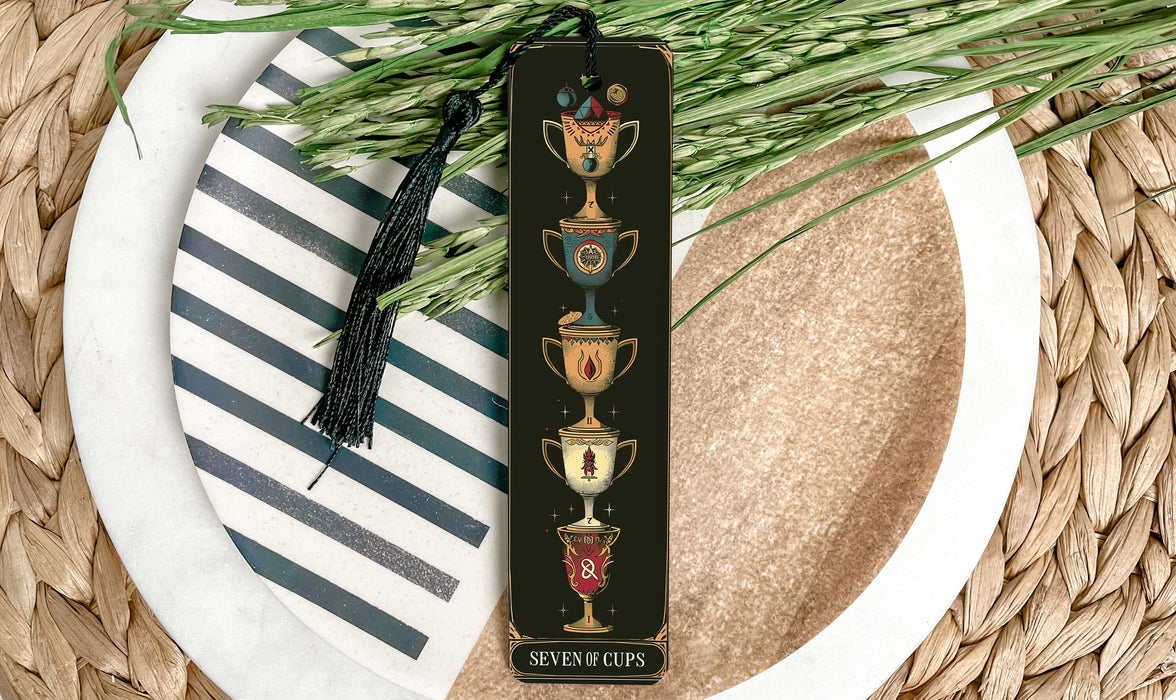 a bookmark with a picture of vases on it