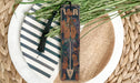 a pair of skis sitting on top of a plate