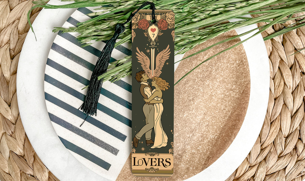 a bookmark with a picture of a woman on it
