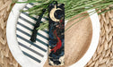 a close up of a snowboard on a plate