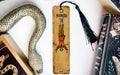 a bookmark with an image of a snake on it