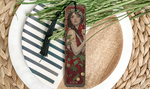 a bookmark with a picture of a woman on it