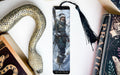 a bookmark with a picture of a man on it