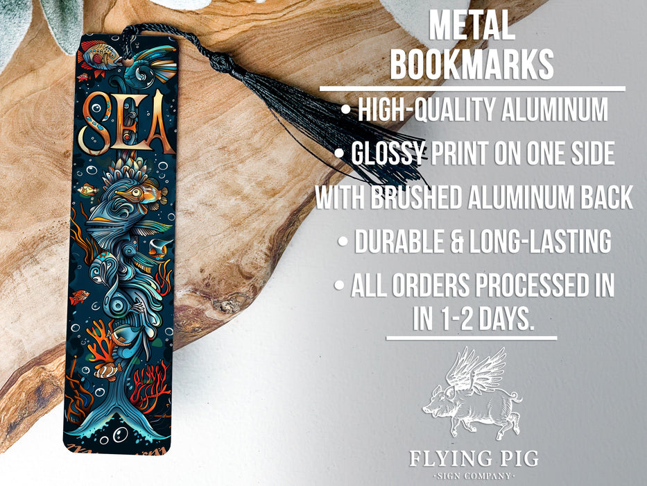 a bookmark with an image of a mermaid on it