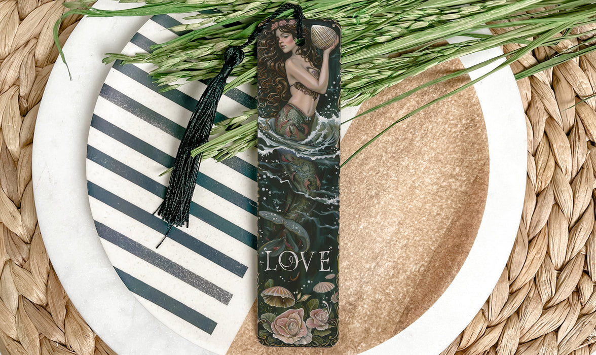 a bookmark with a picture of a woman on it