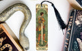 a bookmark with an image of a man holding a sword