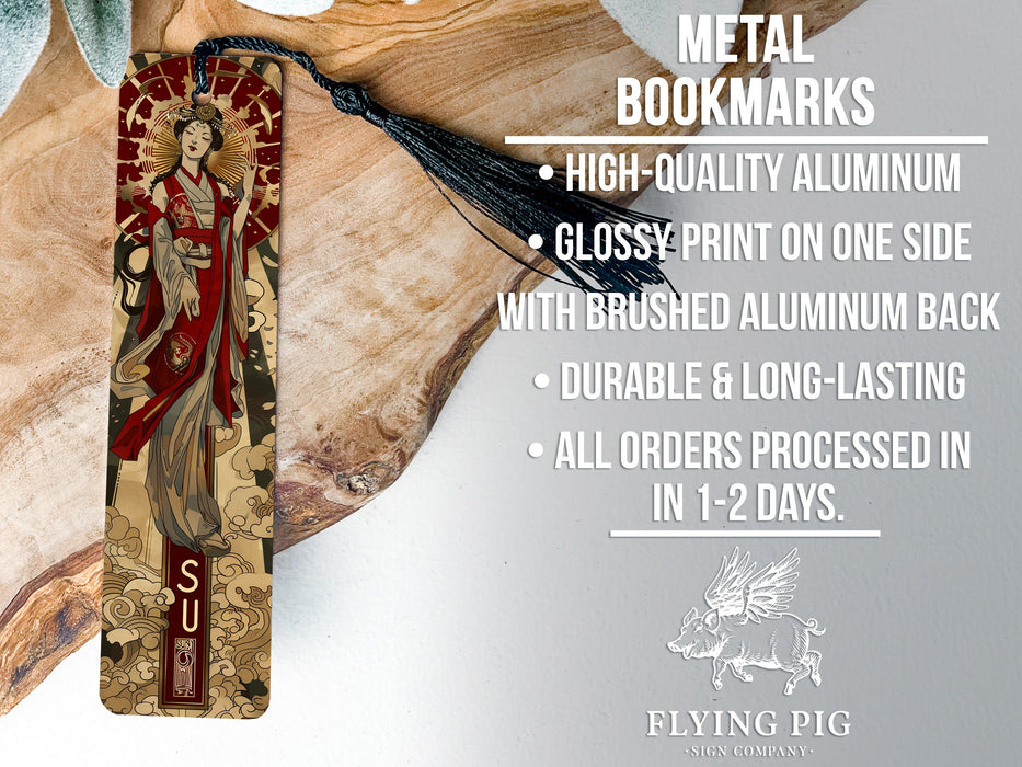 a bookmark with a picture of a woman on it