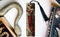 a bookmark with a picture of a woman and a snake on it