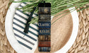 a stack of books sitting on top of a white plate
