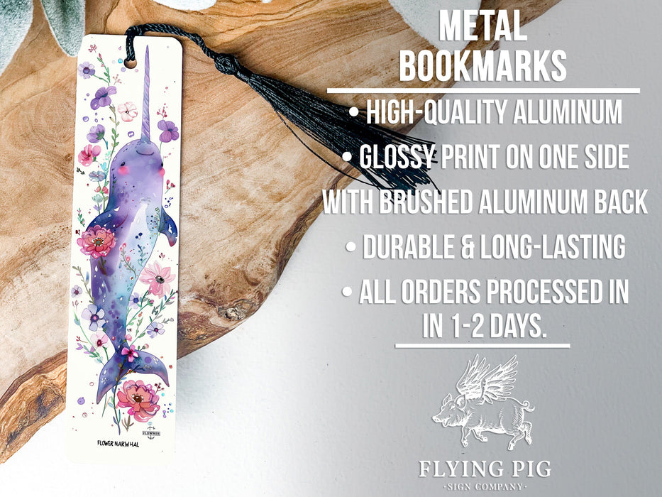 a bookmark with a bird and flowers on it