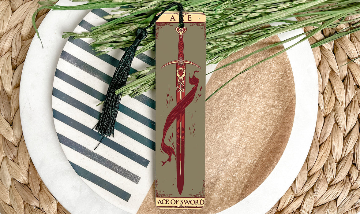 a bottle of ace of sword on a plate