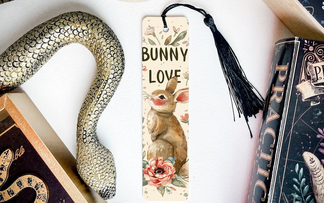 a bookmark with a picture of a bunny on it