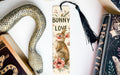 a bookmark with a picture of a bunny on it