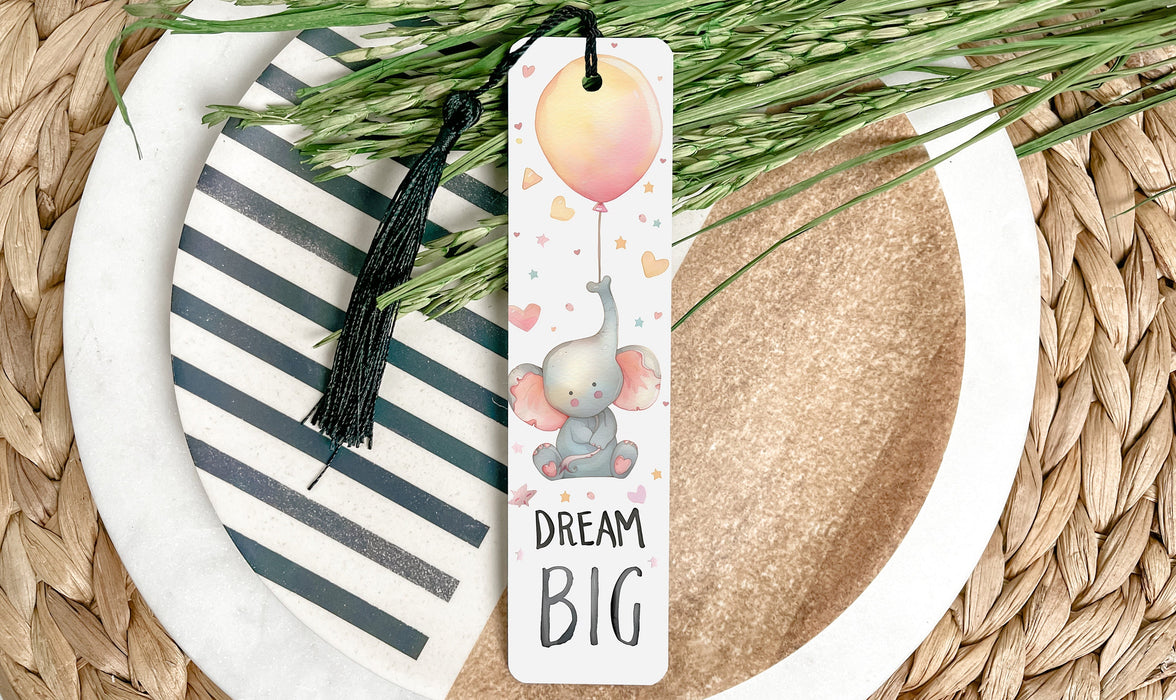 a bookmark with a picture of an elephant on it