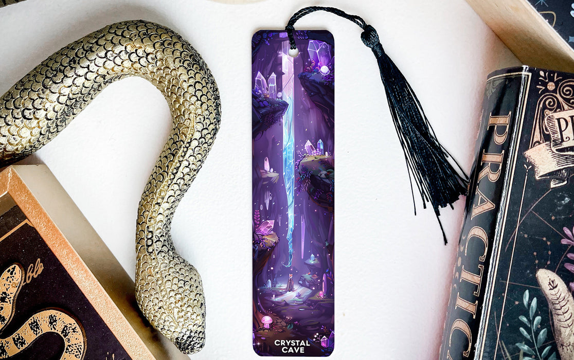 a bookmark with an image of a dragon and a snake on it