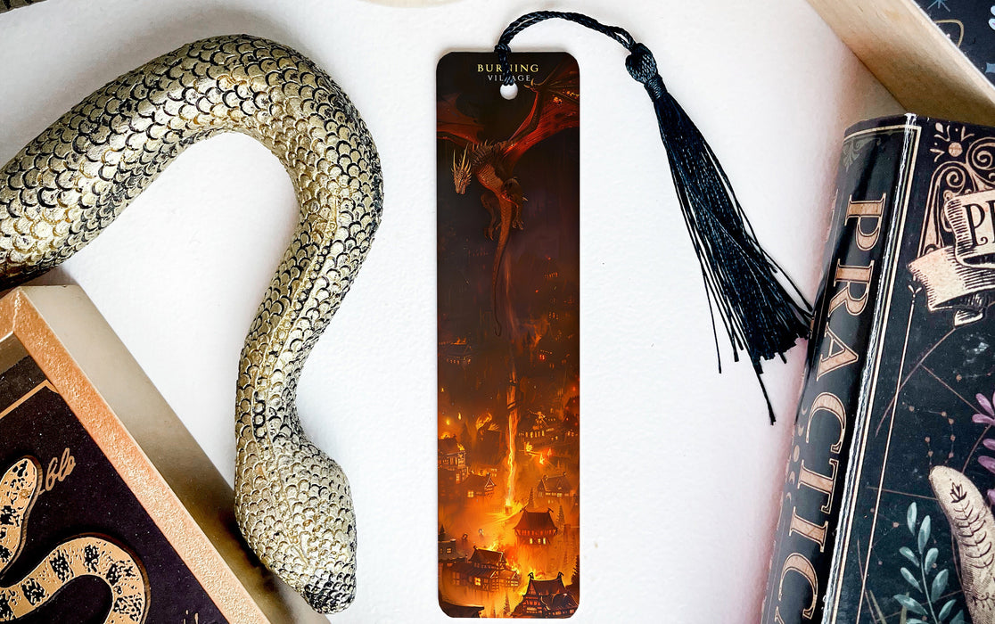 a bookmark with a picture of a demon on it