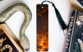 a bookmark with a picture of a demon on it