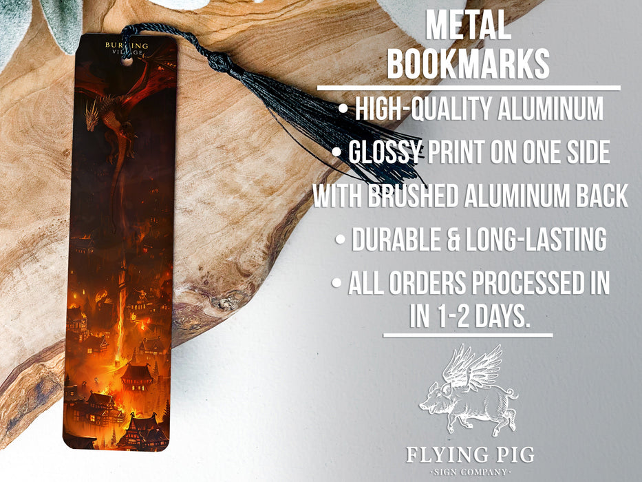a bookmark with a picture of a woman on fire