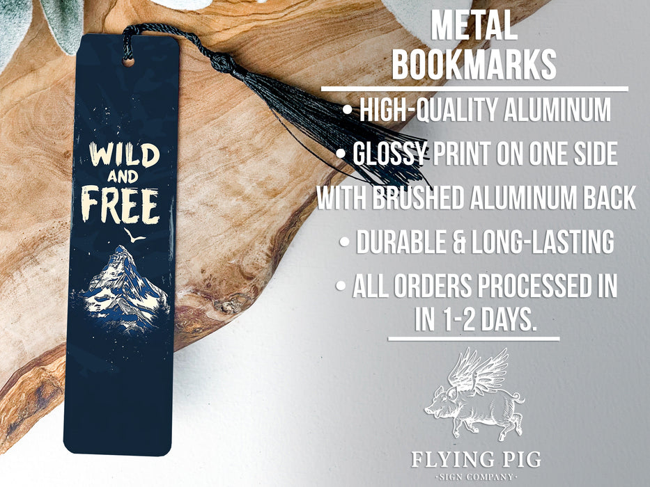 a bookmark with the words wild and free on it