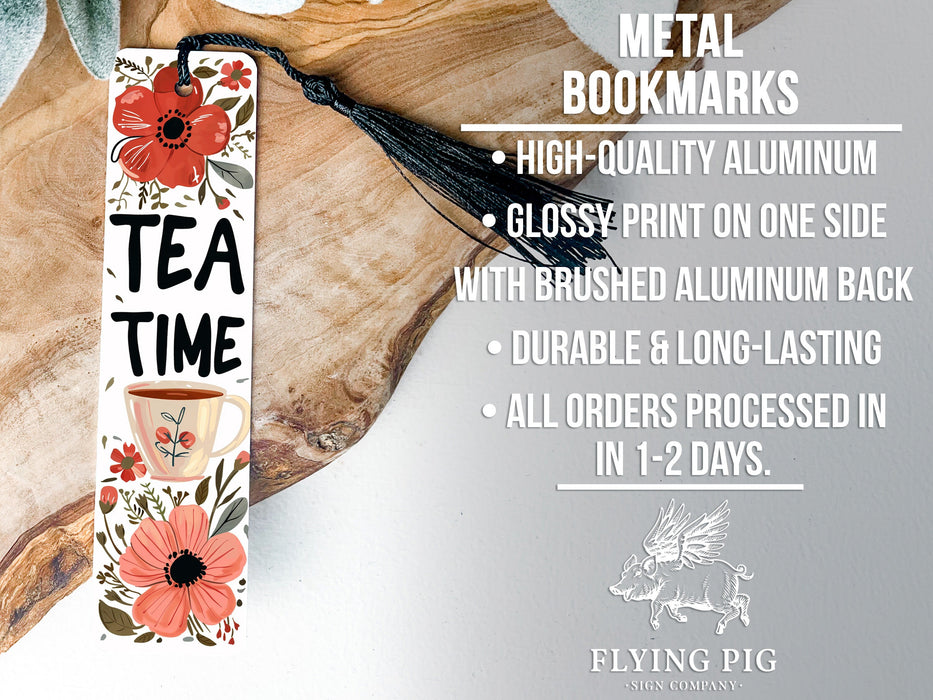 a bookmark with the words tea time on it