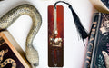 a bookmark with a picture of a knight and a snake on it