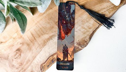 a bookmark with a picture of a dragon on it