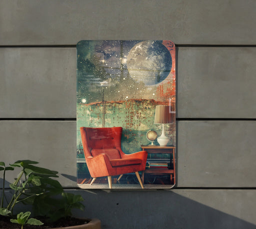 a picture of a chair and a table on a wall
