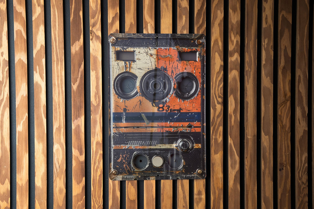 an old fashioned radio on a wooden wall