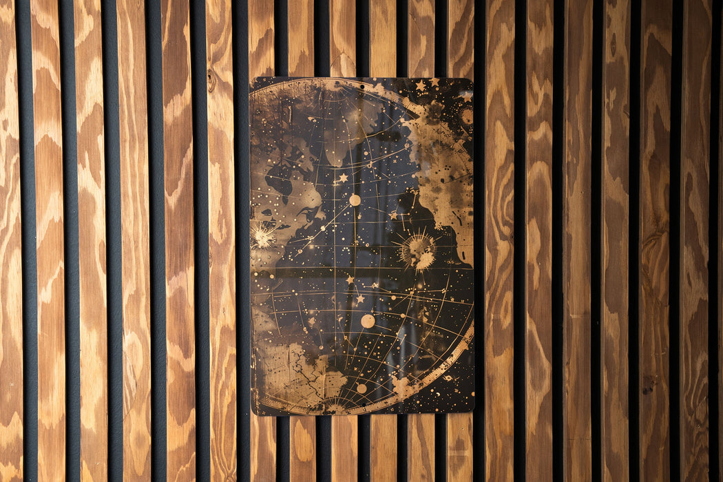a wooden wall with a clock on it