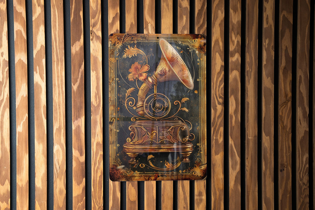a wooden wall with a painting of a brush and flowers on it