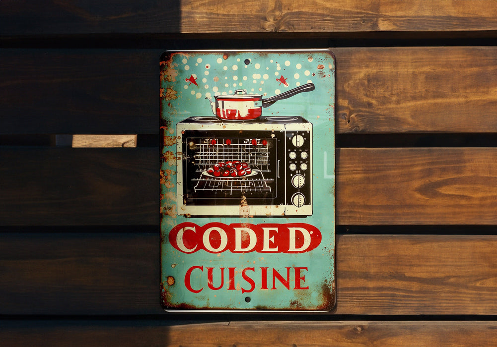 a sign that says coded cuisine on it