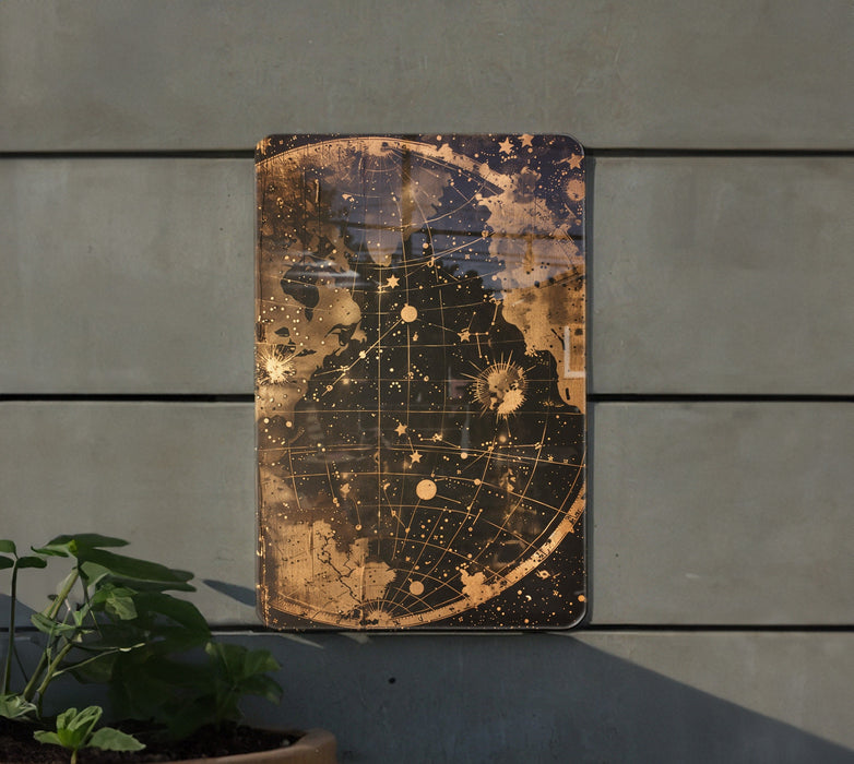 a picture of a map on a wall