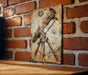 a picture of a telescope mounted to a brick wall