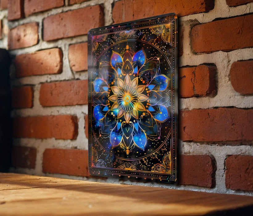 a picture of a flower on a brick wall