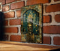 a picture of a clock on a brick wall