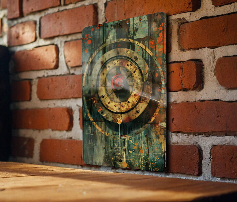 a picture of a clock on a brick wall
