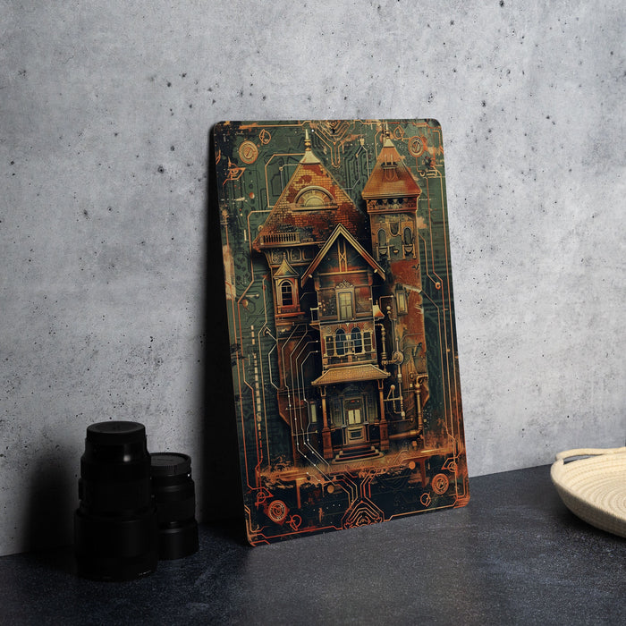 a picture of a house is on a table