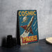 a metal sign that says cosmic pages on it
