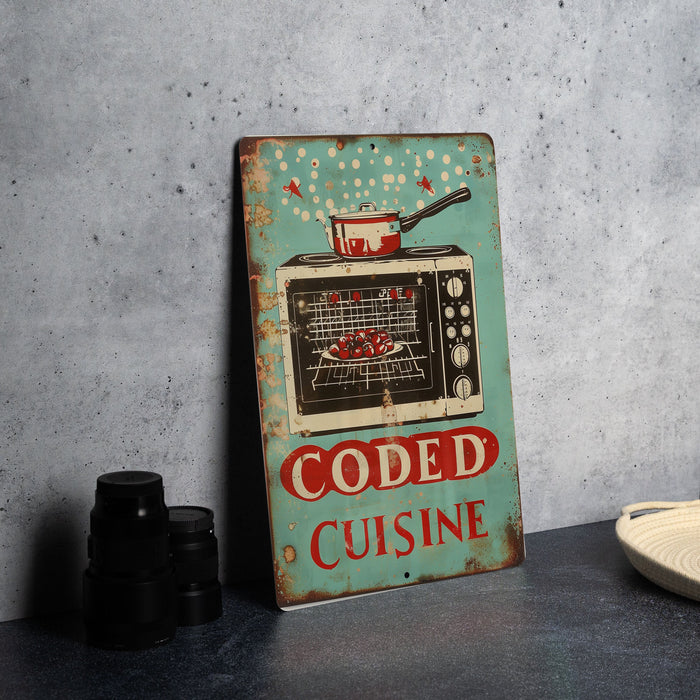 a sign that says coded cuisine on it