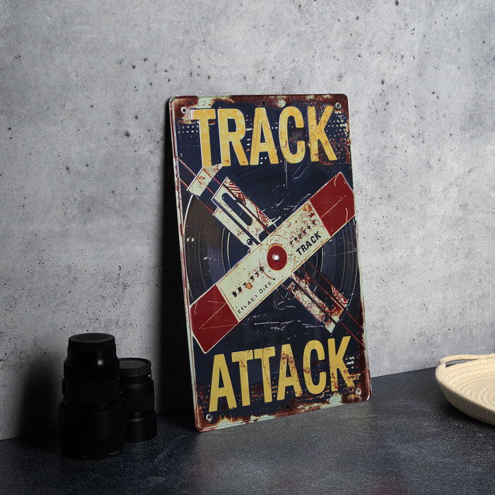 a picture of a sign that says track attack