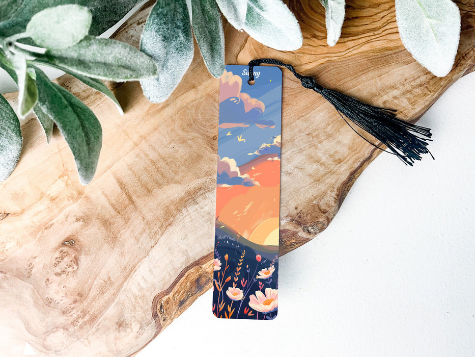 a bookmark with a picture of a sunset