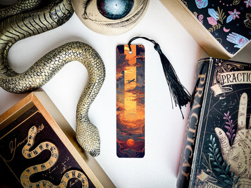 a bookmark with a picture of a snake on it