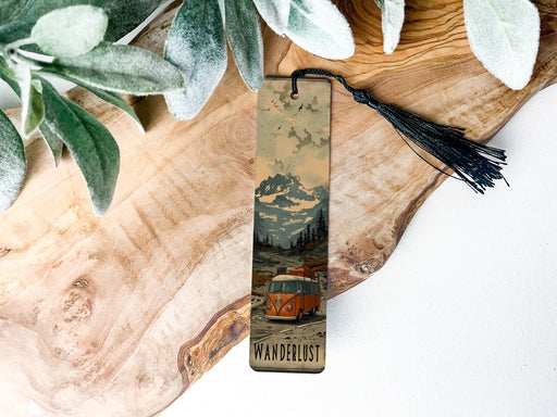 a bookmark with a picture of a van on it